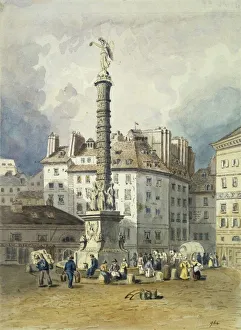 Place du Chatelet and the column commemorating Napoleon's victories. Paris. Anonymous Place du Chatelet and the column commemorating Napoleon's victories. Paris. Anonymous