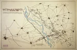 Plan of battle of Magenta, June 4, 1859, from Second War of Independence Plan of battle of Magenta, June 4, 1859, from Second War of Independence