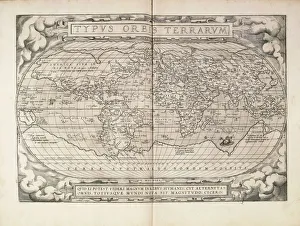Planisphere from Theatrum Orbis Terrarum by Abraham Ortelius, printed in Antwerp, 1570 Planisphere from Theatrum Orbis Terrarum by Abraham Ortelius, printed in Antwerp, 1570