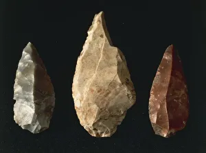 Polished flint javelin and spear point, from Umbria region Polished flint javelin and spear point, from Umbria region