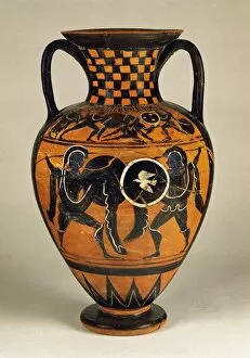 Pontic amphora depicting fighting warriors
