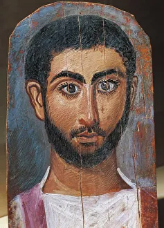 Portrait of a man, from Thebes, encaustic painting on wood Portrait of a man, from Thebes, encaustic painting on wood