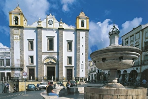 Portugal - Evora. Giraldo Square and St Antons church Portugal - Evora. Giraldo Square and St Antons church