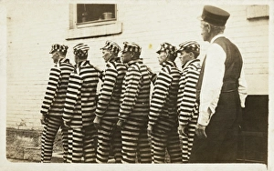 Postcard of Convicts Wearing Striped Uniforms. Postcard of Convicts Wearing Striped Postcard of Convicts Wearing Striped Uniforms. Postcard of Convicts Wearing Striped
