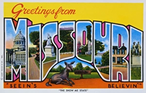 Postcard of Greetings from Missouri. ca. 1930s, Postcard of Greetings from Missouri Postcard of Greetings from Missouri. ca. 1930s, Postcard of Greetings from Missouri