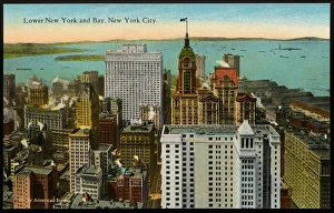 Postcard of Lower Manhattan and Bay. ca. 1919, Lower New York and Bay, New York City Postcard of Lower Manhattan and Bay. ca. 1919, Lower New York and Bay, New York City