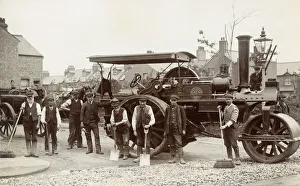Postcard of Workers in front of an Antique Steamroller. Northamptonshire, England, UK, Postcard of Workers in front of an Antique Steamroller Postcard of Workers in front of an Antique Steamroller. Northamptonshire, England, UK, Postcard of Workers in front of an Antique Steamroller