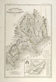 Principality of Monaco and plans of the city of Monaco. Map by Attilio Zuccagni-Orlandini Principality of Monaco and plans of the city of Monaco. Map by Attilio Zuccagni-Orlandini