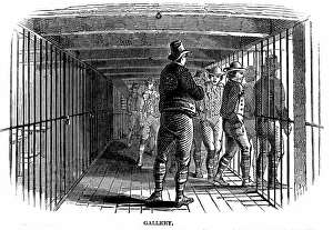 Prison Hulks: Warder watching prisoners entering their ward on board convict hulk Prison Hulks: Warder watching prisoners entering their ward on board convict hulk