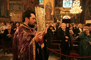 Easter Week Gallery: Procession in a Greek orthodox church