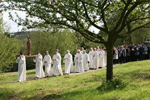 Procession in Landatevennec abbey Procession in Landatevennec abbey
