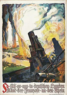 Propaganda poster from World War I by Egon Tschirch (1889-1948), Berlin, 1918 Propaganda poster from World War I by Egon Tschirch (1889-1948), Berlin, 1918