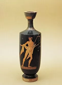 Red-figure pottery, Lekythos depicting Apollo Citharoedus by Berlin Painter (500 - 460 B.C)