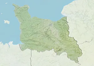 Region of Lower Normandy, France, Relief Map Region of Lower Normandy, France, Relief Map