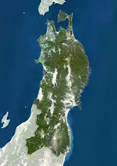Region of Tohoku, Japan, True Colour Satellite Image Region of Tohoku, Japan, True Colour Satellite Image