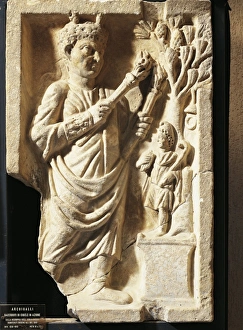 Relief depicting priests of Cybele during celebration of cult, from Necropolis of Sacred Island, Rome Relief depicting priests of Cybele during celebration of cult, from Necropolis of Sacred Island, Rome