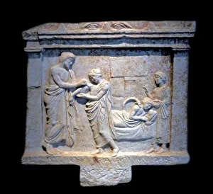 Relief with temple interior, 400-300 BC Relief with temple interior, 400-300 BC