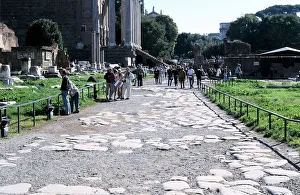 Remains of an Ancient Roman paved street. Photograph Remains of an Ancient Roman paved street. Photograph
