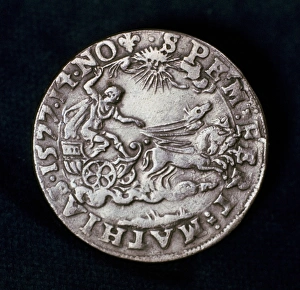 Reverse of medal commemorating the bright comet of 1577. Known as Brahes comet Reverse of medal commemorating the bright comet of 1577. Known as Brahes comet