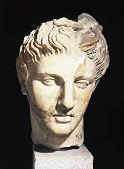 Roman civilization, head of Apollo Liceo, Roman copy of original by Praxitelean School Roman civilization, head of Apollo Liceo, Roman copy of original by Praxitelean School
