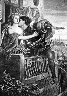 Romeo and Juliet play by Wiliam Shakespeare written c1895. Romeo leaving Juliet at dawn Romeo and Juliet play by Wiliam Shakespeare written c1895. Romeo leaving Juliet at dawn