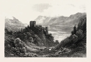 Ruins of the Brunnenburg, near Meran, Merano, South Tyrol, Italy, 19th century engraving Ruins of the Brunnenburg, near Meran, Merano, South Tyrol, Italy, 19th century engraving