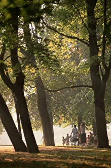Russia, St Petersburg, walking under the trees in the Autumn sun, Mikhaylovskiy Gardens Russia, St Petersburg, walking under the trees in the Autumn sun, Mikhaylovskiy Gardens