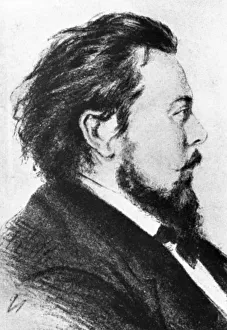 Russian composer modest mussorgsky (1835-1881), portrait drawing by alexandrovsky, 1876 Russian composer modest mussorgsky (1835-1881), portrait drawing by alexandrovsky, 1876