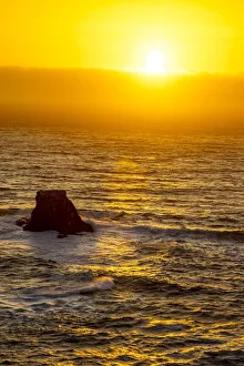 Sea Stack Pacific Ocean and sunset off coast of Route 1, PCH, California Sea Stack Pacific Ocean and sunset off coast of Route 1, PCH, California
