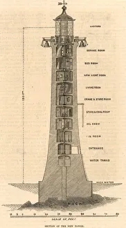South East Gallery: Second Eddystone lighthouse built on the Stone 13 miles South-east of Polperro, Cornwall