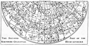 Second part of the star chart of the Northern Celestial Hemisphere showing constellations Second part of the star chart of the Northern Celestial Hemisphere showing constellations