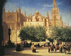 Seville, Cathedral with Giralda Tower by Achille Zo Seville, Cathedral with Giralda Tower by Achille Zo