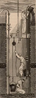 Sinking a mineshaft by Trigers method (1841) devised for use in the difficult Sinking a mineshaft by Trigers method (1841) devised for use in the difficult