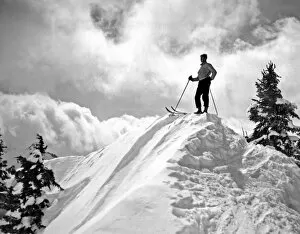 Winter Sports Gallery: A Skier On Top Of Mount Hood