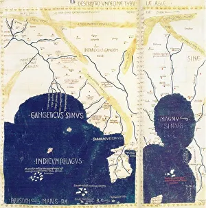 South-East Asia from Ptolemy's geography. Redrawn in the 15th century. The British South-East Asia from Ptolemy's geography. Redrawn in the 15th century. The British