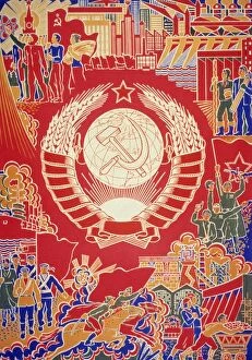 Poster Collection: Soviet propaganda poster by boris parmeev (parmeyev) called under the sun of the motherland we