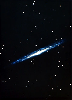 Spiral galaxy viewed edge on. US Naval Observatory Spiral galaxy viewed edge on. US Naval Observatory