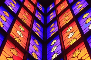 Stained glass window depicting shells Stained glass window depicting shells