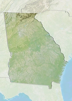 Georgia Gallery: State of Georgia, United States, Relief Map