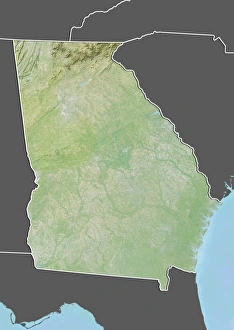 Georgia Gallery: State of Georgia, United States, Relief Map