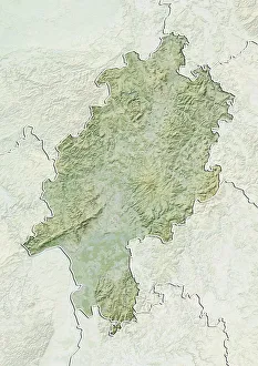 State of Hesse, Germany, Relief Map State of Hesse, Germany, Relief Map