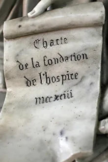 Detail of a statue depicting St Louis's sister in law Marguerite of Bourgogne Detail of a statue depicting St Louis's sister in law Marguerite of Bourgogne