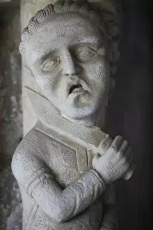 Statue Gallery: Detail of a statue in Saint Georges abbey chapter house (12th century)