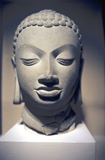 Stone head of Buddha, Gupta, 5th centry AD Stone head of Buddha, Gupta, 5th centry AD
