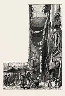 Street in Murcia, Spain, 19th century engraving Street in Murcia, Spain, 19th century engraving