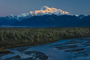 Sunrise on Mnt Denali, Trapper Creek pullout view, Alaska near Mount Denali Lodge Sunrise on Mnt Denali, Trapper Creek pullout view, Alaska near Mount Denali Lodge