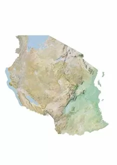 Maps Collection: Tanzania, Relief Map