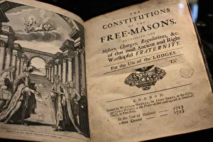 Editorial Religion Gallery: Title Page of the Freemason Constitution