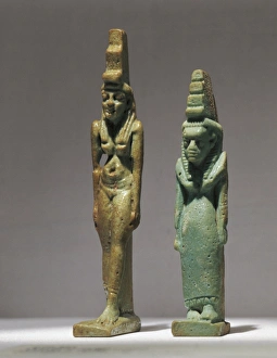 Tunisia, Carthage, Amulets representing two Goddesses, siliceous paste Tunisia, Carthage, Amulets representing two Goddesses, siliceous paste