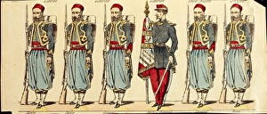 Turcos, colonial troops flanking Zouaves during conquest of Algeria and Morocco Turcos, colonial troops flanking Zouaves during conquest of Algeria and Morocco